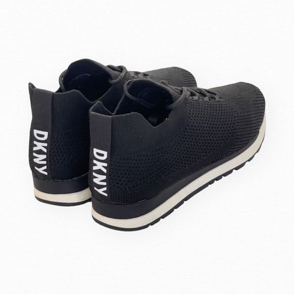 Shoes - DKNY Womens Jessie Sneakers Shoes Black White K1194873 Cross Training Mesh 8M